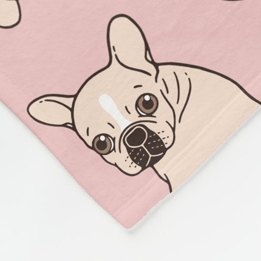Cute crème Frenchie heeft wat liefde nodig Fleece Deken (Hoek)