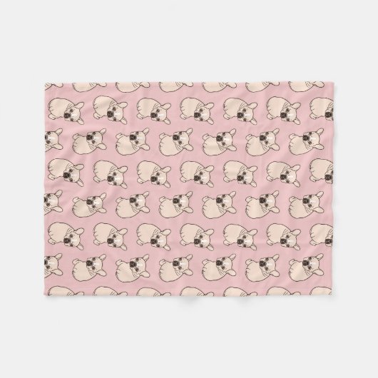 Cute crème Frenchie heeft wat liefde nodig Fleece Deken (Voorkant (Horizontaal))