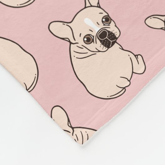 Cute crème Frenchie heeft wat liefde nodig Fleece Deken (Hoek)
