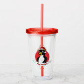Cute crested pinguin kerstcartoon Acryltum Acryl Drinkbeker (Voorkant)