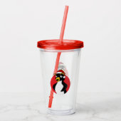 Cute crested pinguin kerstcartoon Acryltum Acryl Drinkbeker (Achterkant)