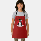 Cute crested pinguin Kerstmis cartoon Schort (Insitu)