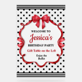 Cute Crimson Bow Birthday Acryl Bord (Voorkant)