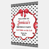 Cute Crimson Bow Birthday Acryl Bord (Hoek)