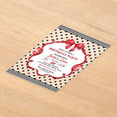 Cute Crimson Bow Birthday Invitation Acryl Uitnodigingen (Laagn)