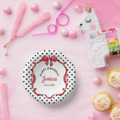 Cute Crimson Bow Birthday Papieren Kommen (Feest)