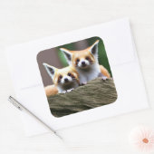 Cute Critter 2 Vierkante Sticker (Envelop)