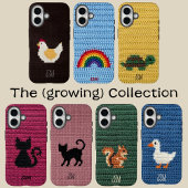 Cute Crochet Chicken Custom Initials Monogram Case-Mate iPhone Case