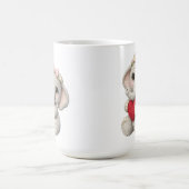 Cute Crochet Elephant Holding Heart Amigurumi Art Koffiemok (Center)