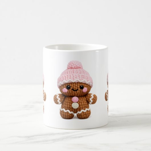 Cute Crochet Gingerbread Mug Cake Character Coffee Koffiemok (Center)