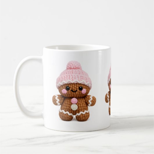 Cute Crochet Gingerbread Mug Cake Character Coffee Koffiemok (Links)
