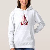 Cute Crochet Heart Pattern Valentine Gnome Hoodie (Voorkant)