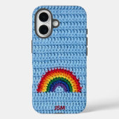 Cute Crochet Rainbow Custom Initials Monogram Case-Mate iPhone Case (Achterkant)