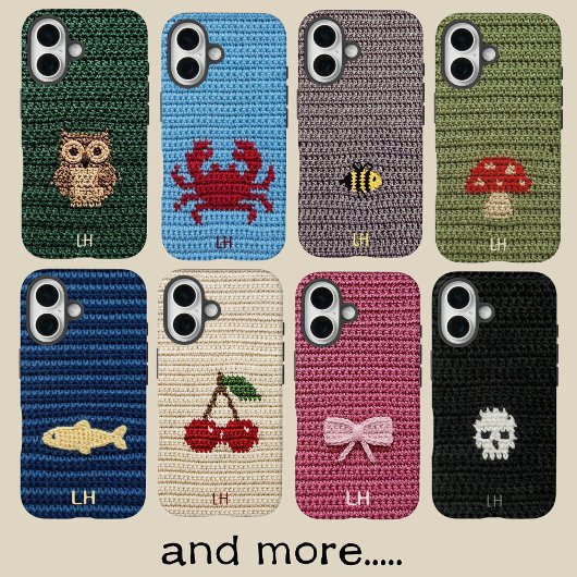 Cute Crochet Rainbow Custom Initials Monogram   Case-Mate iPhone Case