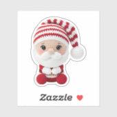 Cute Crochet Santa Christmas Sticker (Vel)