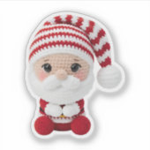 Cute Crochet Santa Christmas Sticker (Voorkant)