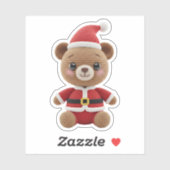 Cute Crochet Santa Teddy Bear Sticker (Vel)