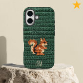 Cute Crochet Squirrel Custom Initials Monogram   Case-Mate iPhone Case