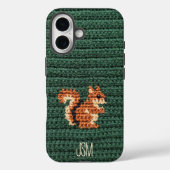 Cute Crochet Squirrel Custom Initials Monogram Case-Mate iPhone Case (Achterkant)