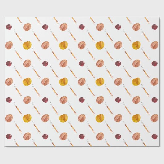 Cute Crochet Yarn Pattern Cadeaupapier (Vlak)