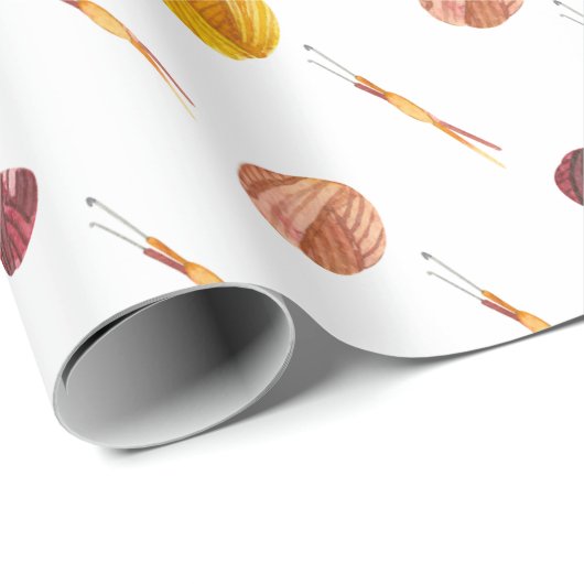 Cute Crochet Yarn Pattern Cadeaupapier (Rol Hoek)