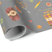 Cute Crochet Yarn Pattern Cadeaupapier (Rol Hoek)