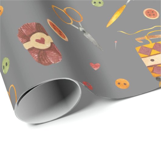 Cute Crochet Yarn Pattern Cadeaupapier (Rol Hoek)