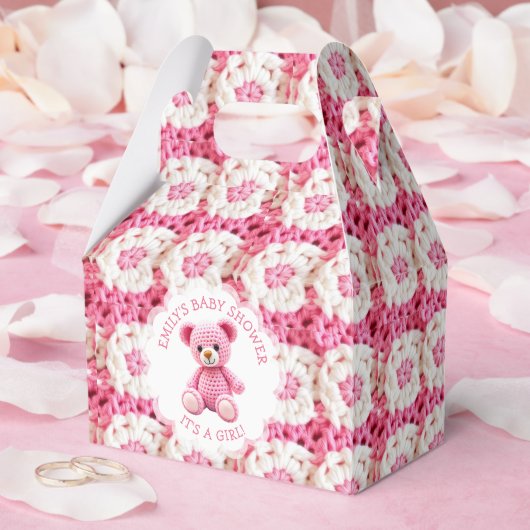 Cute Crocheted Teddy Bear Girl's Baby Shower Bedankdoosjes (Huwelijk)