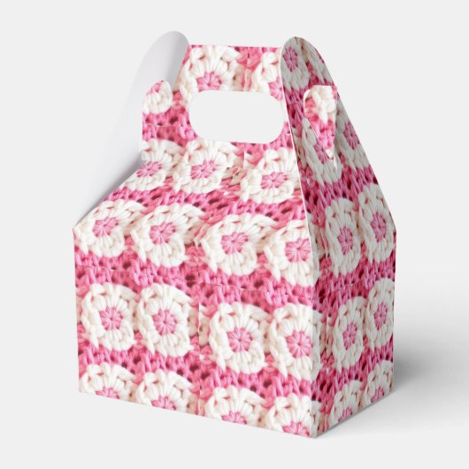 Cute Crocheted Teddy Bear Girl's Baby Shower Bedankdoosjes (Achterkant)