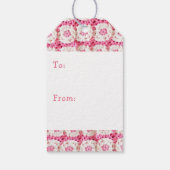 Cute Crocheted Teddy Bear Girl's Baby Shower Cadeaulabel (Achterkant)