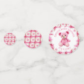 Cute Crocheted Teddy Bear Girl's Baby Shower Confetti (Achterkanten)