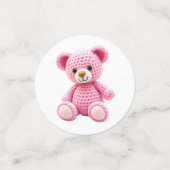 Cute Crocheted Teddy Bear Girl's Baby Shower Confetti (Kleine voorkant)