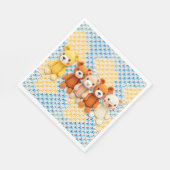 Cute Crocheted Teddy Bears Boy's Baby Shower Servet (Hoek)