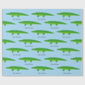 Cute crocodile alligator polka dots wrappapier cadeaupapier (Vlak)