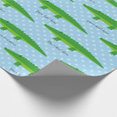 Cute crocodile alligator polka dots wrappapier cadeaupapier (Hoek)