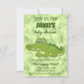 Cute Crocodile Baby Baby shower Kaart (Voorkant)
