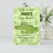 Cute Crocodile Baby Baby shower Kaart (Staand voorkant)