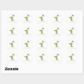 Cute Crocodile-ballonnen gepersonaliseerd op zater Ronde Sticker (Vel)