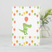 Cute Crocodile Fun Animal Baby shower Kaart (Staand voorkant)