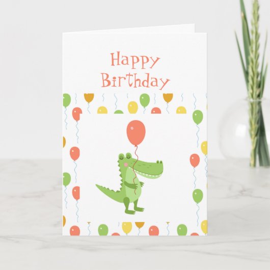 Cute Crocodile Fun Animal Kinderen van 12 jaar Kaart (Voorkant)