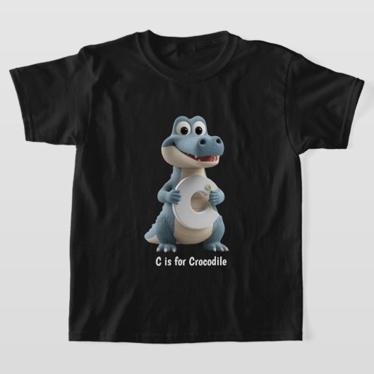 Cute Crocodile Kids T-Shirt | C is for Crocodile A (Laagn)