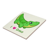Cute crocodile love kawaii cartoon baby tegeltje (Zijkant)