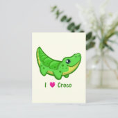 Cute crocodile love kawaii cartoon kinder briefkaart (Staand voorkant)