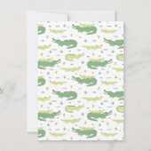 Cute Crocodile | Modern Baby Boy Baby shower Kaart (Achterkant)