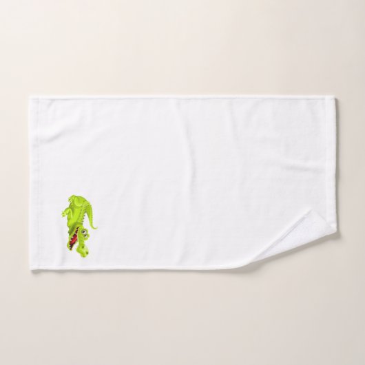 Cute Crocodile on White Bath Towel Set Bad Handdoek (Handdoek)