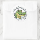 Cute Crocodile Torn Paper Sticker (Tas)