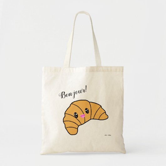 Cute Croissant Bread Bonjour Kawaii Tote Bag (Voorkant)