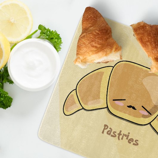 Cute Croissant Kawaii French Pastry Snijplank