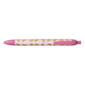 Cute Croissant Pink Paris Bakery Kawaii Zwarte Inkt Pen (Achterkant)