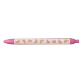 Cute Croissant Pink Paris Bakery Kawaii Zwarte Inkt Pen (Voorkant)